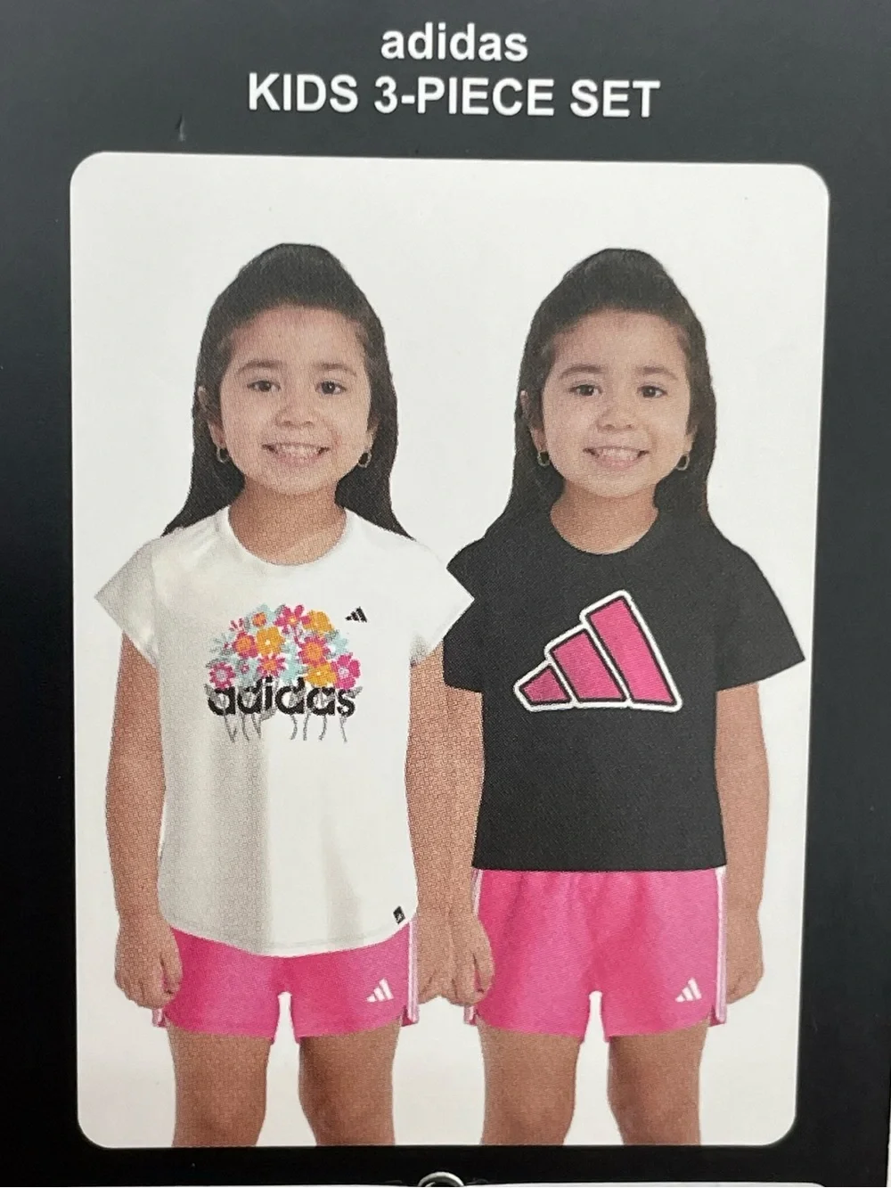 adidas Girls 3-Piece Set - White, Black & Pink NWT Size: 2T